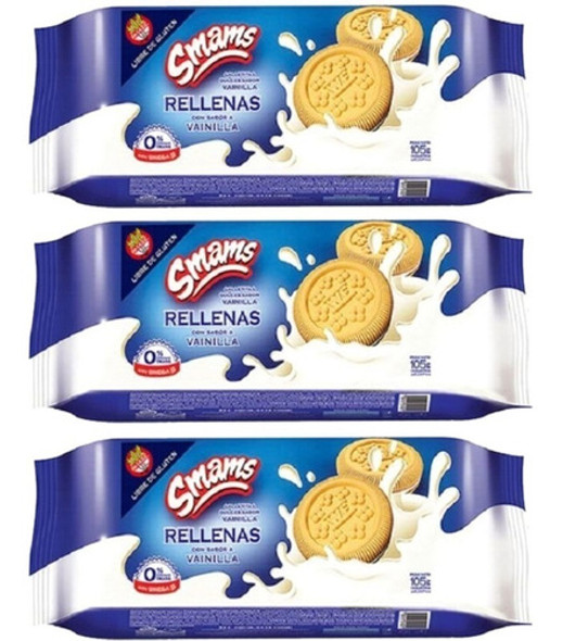 Galletitas De Vainilla Rellenas Dulces Sin Tacc Smams X 3 0