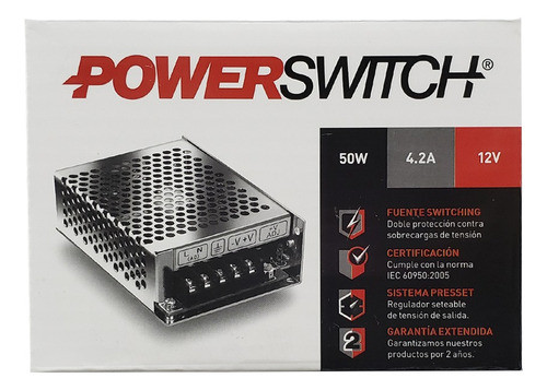 Fuente Switching 50w Macroled 12v 4,2a Interior P/ Tira Led 0