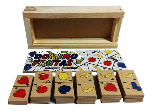 Juego Domino En Madera Para Chicos Frutas 0