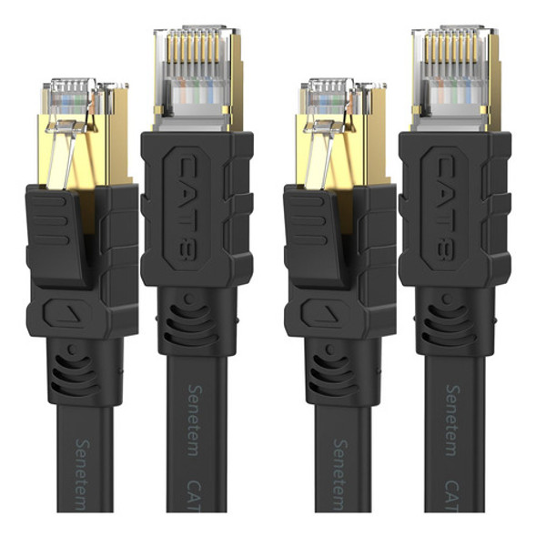 Senetem Cable Ethernet Cat 8 De 10 Pies, Paquete De 2 Unidad 0