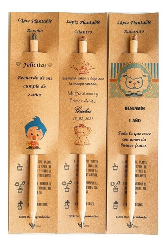 45 Lapiz Plantable  Natural Ecologico Personalizado Souvenir 1