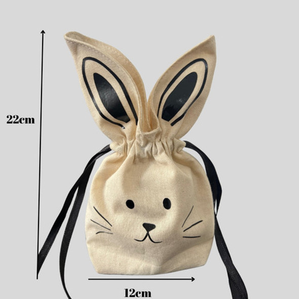 Saco Coelho Em Tecido De Algodão Crú Para Páscoa 1 Saco Coelho Em Tecido De Algodão Crú Para Páscoa 1