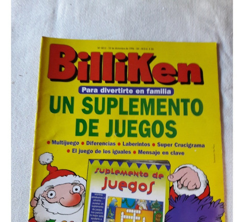 Revista Billiken N° 4015 23 Diciembre 1996 Con Suplemento 0