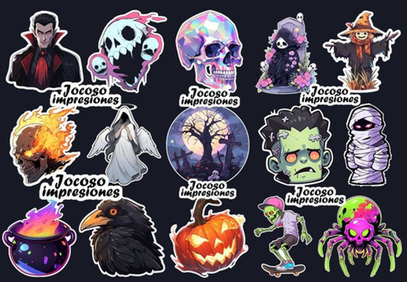 Stickers Hallowen (resistentes Al Agua) X15u 0