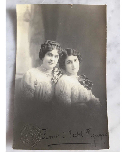 Foto-postal Antigua  Damas Estudio Milanesa Año 1911 Dedicad 0