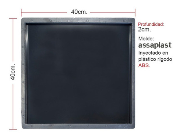 Molde Para Piso, Baldosas, Mosaicos Liso 40x40cm. 1 Molde Para Piso, Baldosas, Mosaicos Liso 40x40cm. 1