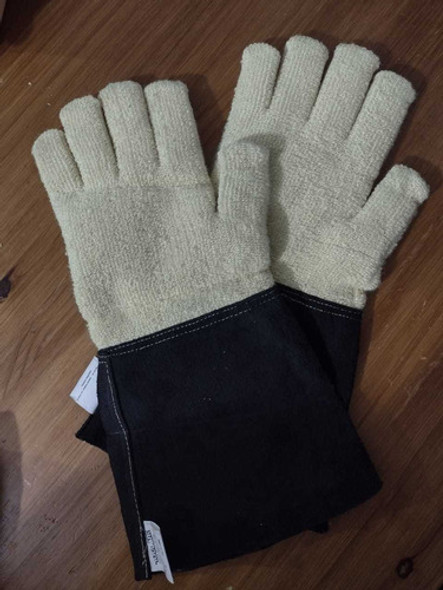 Guantes Kevlar Con Puño De Cuero Para Alta Temp.+ 250 °c 1 Guantes Kevlar Con Puño De Cuero Para Alta Temp.+ 250 °c 1