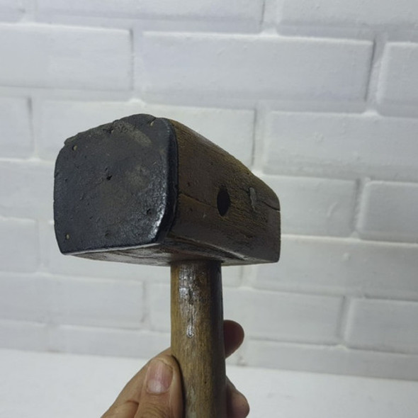 Martelo Madeira Borracha Antiguidad Decoração 30x12x7cm 420g 1