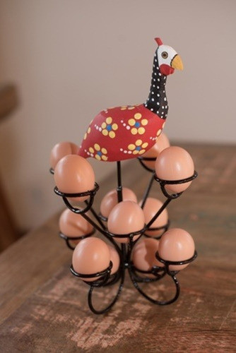 Porta Ovo Rústico Artesanal Ferro Madeira Mesa Lanchonete 0