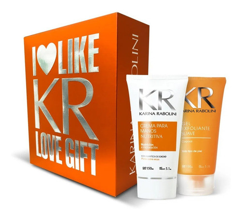 Karina Rabolini Kr Set I Love Gift Naranja Crema + Gel 0
