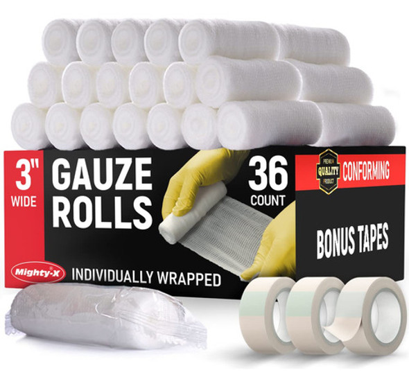 Kit De Primeiros Socorros Gauze Rolls Mighty-x 36 De 3 Cm X 0 Kit De Primeiros Socorros Gauze Rolls Mighty-x 36 De 3 Cm X 0
