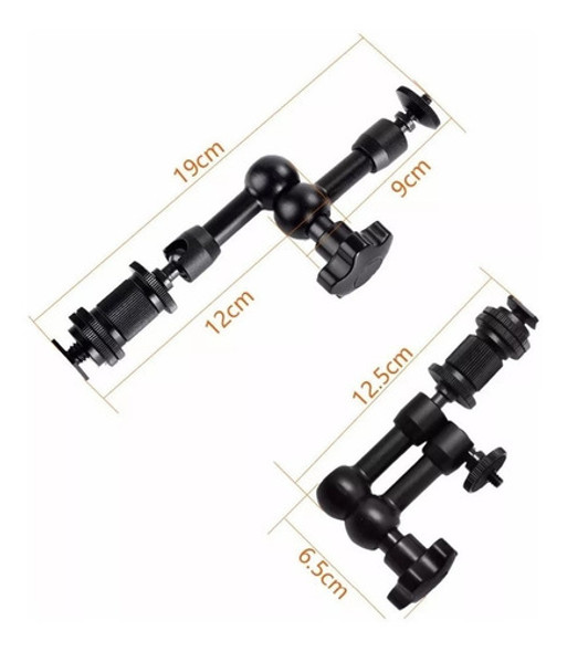 Magic Arm 7 Soporte Zapata Tornillo 1/4 Brazo Metal  Y Pinza 1