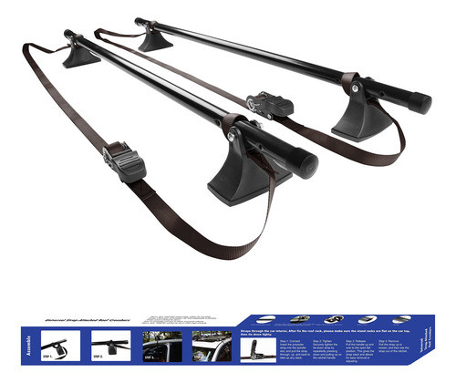 Seah Hardware - Barras Transversales Para El Techo, Negro 0
