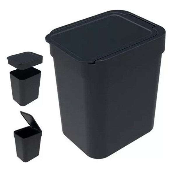 Lixeira Cesto De Lixo Pequena Com Tampa Manual 2,5l Preta 0 Lixeira Cesto De Lixo Pequena Com Tampa Manual 2,5l Preta 0