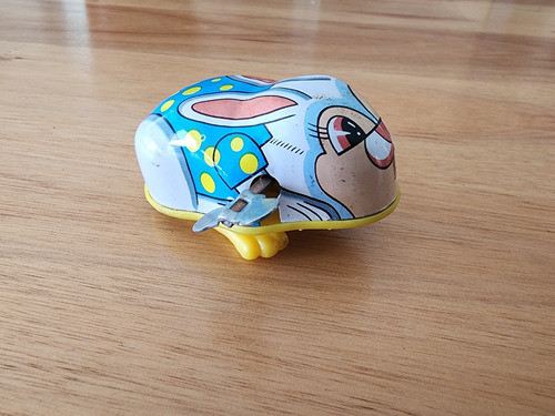 Antiguo Juguete Lata A Cuerda Conejo Saltarin Funcionando. 0