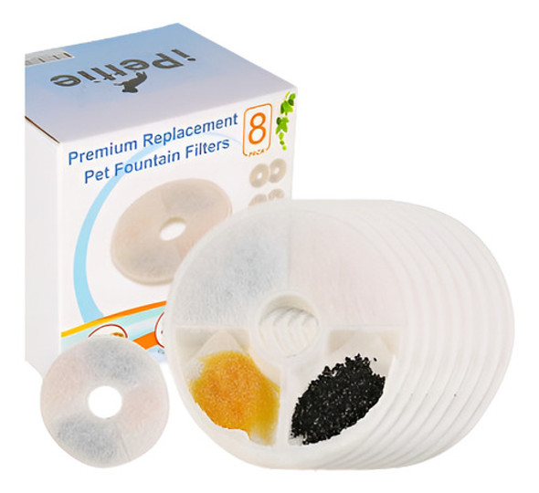 8 Pcs Ipettie Fuente Filtros Para Catit Cat Bowl Bebe Plato 0