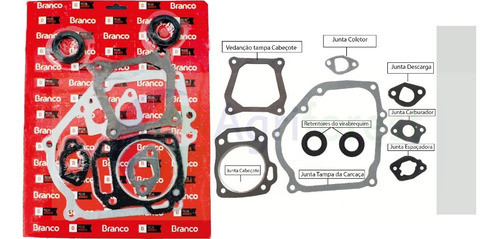 Kit Pistão Std+juntas De Motor Branco B4t5,5/6,5hp- 19815360 1