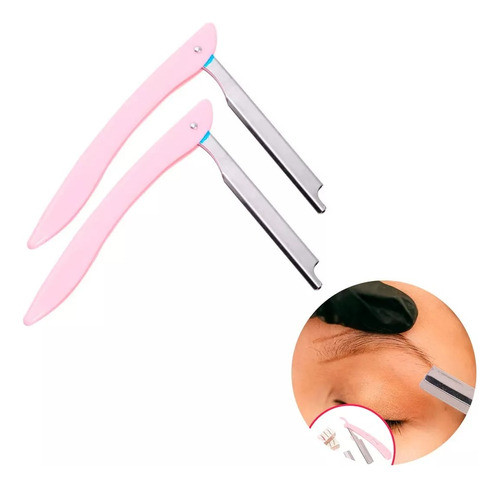Set X2u Perfilador Cejas Vello Facial Navaja + Repuestos 0