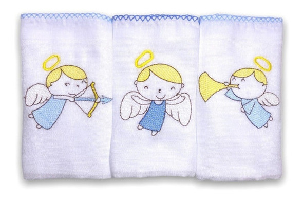 Kit 3 Fraldas De Pano + 3 De Boca Anjo Azul 1