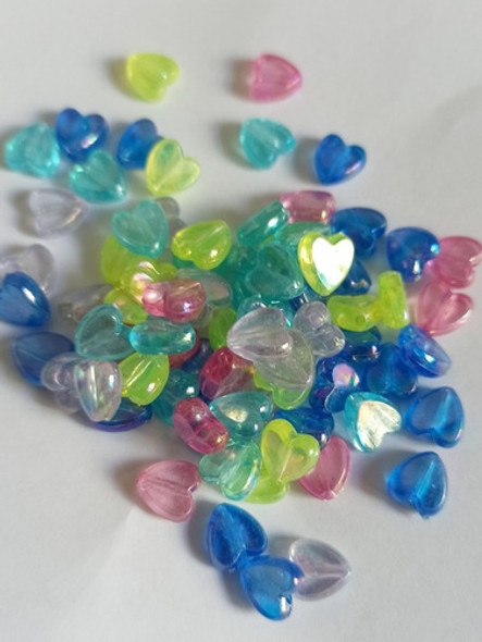 Cuentas Corazón Mixtos 8mm Tornasol X 50 Unidades 0 Cuentas Corazón Mixtos 8mm Tornasol X 50 Unidades 0