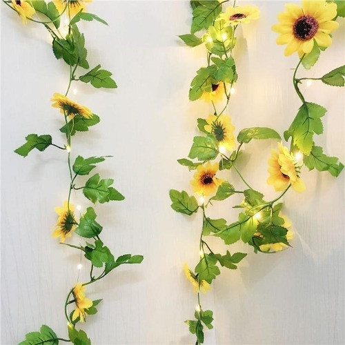 Girasol Guirnalda + Luz Led Enchufe Usb 10mt Decoracion 1