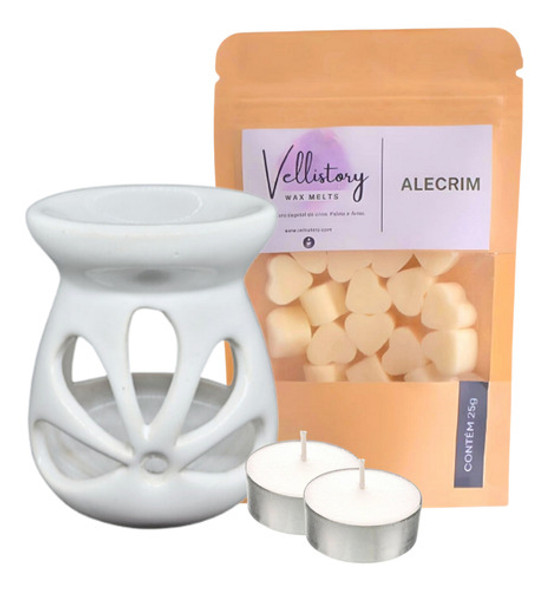 Rechaud De Cerâmica + Wax Melts Incluso 2 Vela Rechaud 0