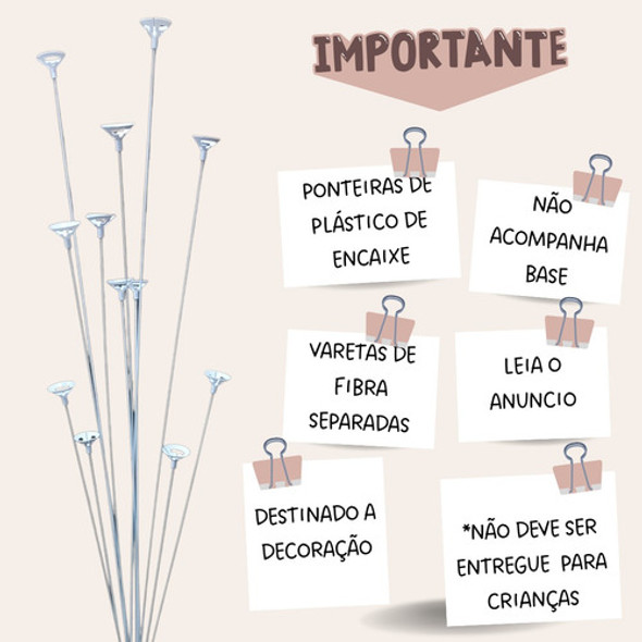 20 Hastes De 60cm Para Bexigas Com Pega Balão 1