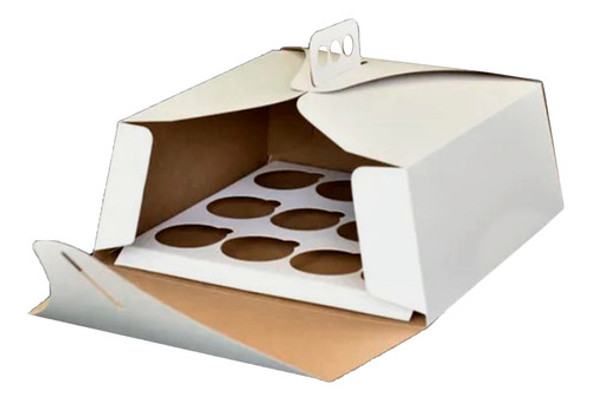 Maletin Con Canasta 12  Cupcakes 27x27x12cm. X 10 Unidades. 0