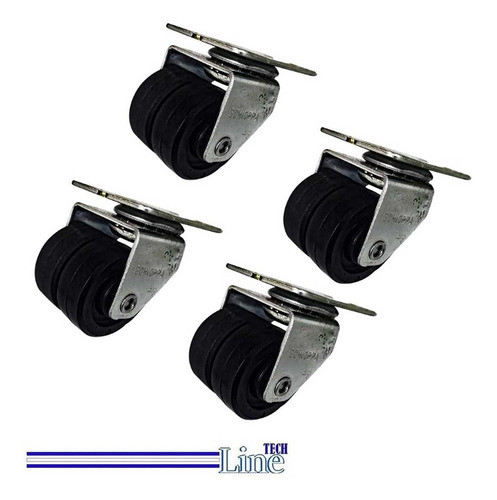 4 Rodízio Duplo Rodinha S Trava Para Vertical Metalfrio 36mm 0
