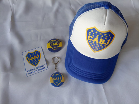 Boca Juniors, Pack Gorro + Llavero + Adhesivo + Pin 1