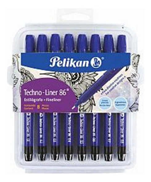 Microfibra Pelikan Marcador 86 X 8 Trazos Color Negro 0