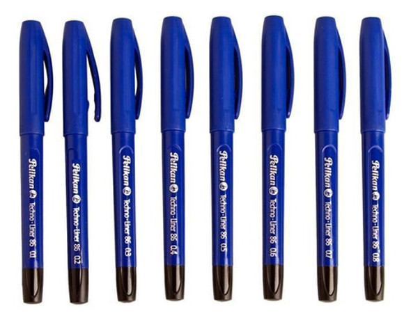 Microfibra Pelikan Marcador 86 X 8 Trazos Color Negro 1