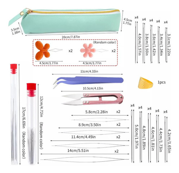Agulha De Miçangas De Aço Inoxidável De Olhos Grandes 1