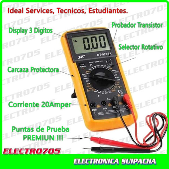 Tester Multimetro Digital Ac Dc Diodos Resistencias Nt-9205a 1