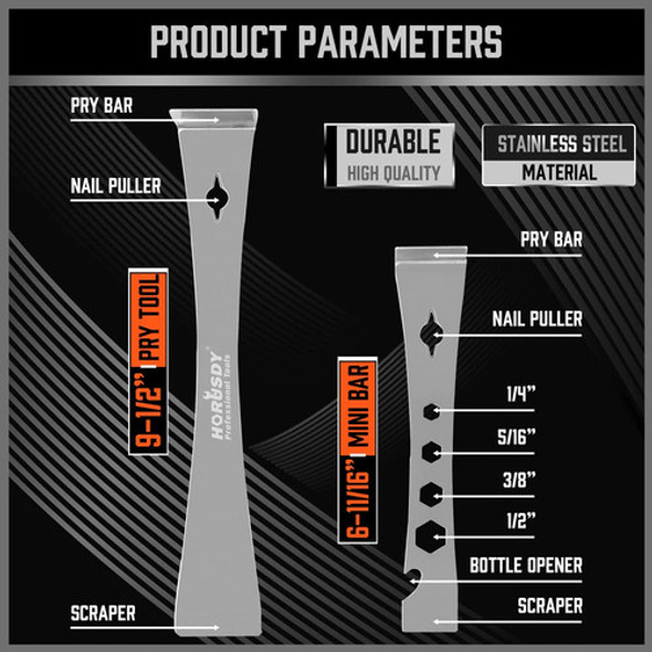 Horusdy Juego De 2 Raspadores De Barra De Palanca De Acero I 1 Horusdy Juego De 2 Raspadores De Barra De Palanca De Acero I 1