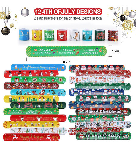 Pulseras Navideñas Para Niños, Sombreros De Santa Y Muñecos 1