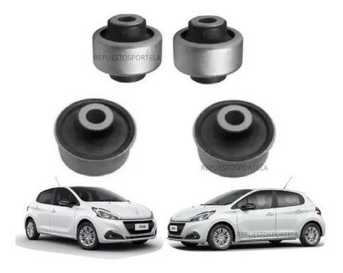 Kit X4 Bujes Parrilla Delantera Completo Peugeot 208 0