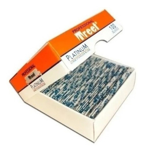 Caja De Filos Treet Platinum Navaja Barberia Afeitar X 100 U 1