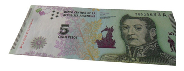 Billete Argentina 5 Pesos 2015 (sin Circular) 0