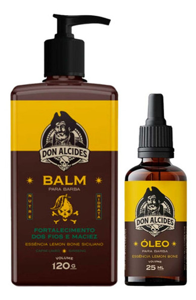Kit Balm E Óleo Para Barba Lemon Bone Don Alcides 0 Kit Balm E Óleo Para Barba Lemon Bone Don Alcides 0