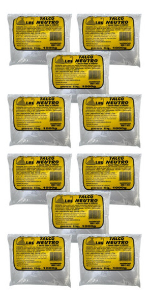 10 Unidades De Talco Corporal Neutro 1kg Lbs 0