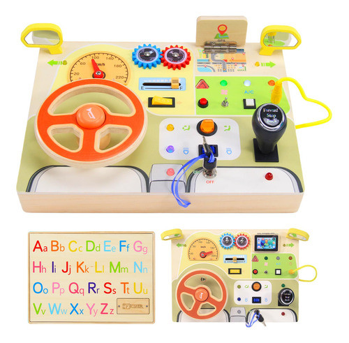 Volante De Coche Montessori Busy Board Tqj Para Niños Pequeñ 0