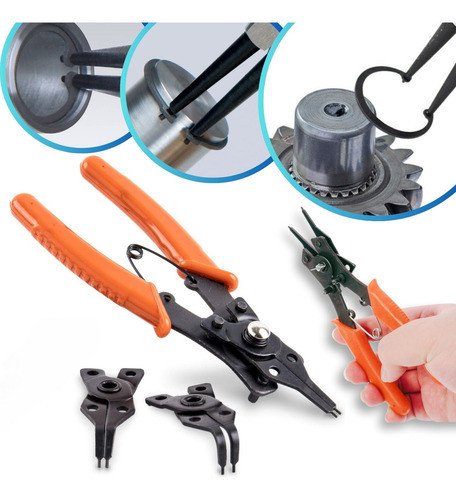 Kit 3 Em 1 Alicate Extrator Reversível 150mm Abrir Saca Anel 0