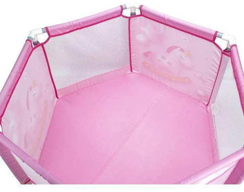 Cercado Baby Berço Cercadinho Portátil Para Bebê Balão Rosa 0