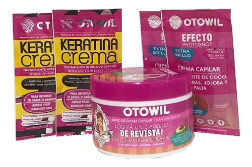 Combo Rosa De Tratamiento Capilares De Otowil (pote+sobres) 0