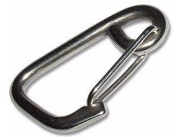 Mosquetón Barra Asimétrico De Acero Inoxidable Largo 80mm 1