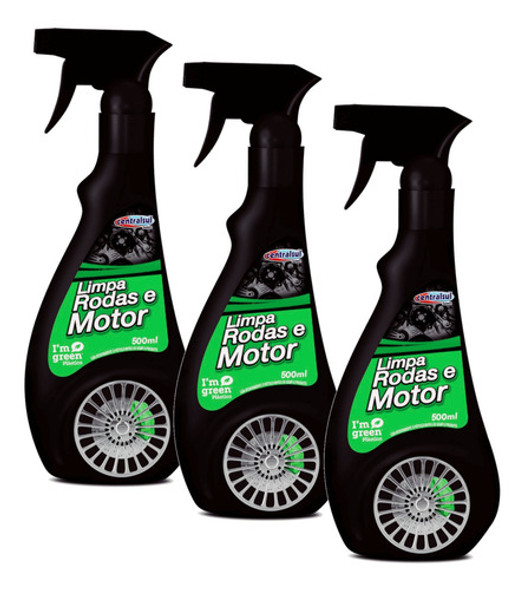 Limpa Rodas E Motor Spray Centralsul 500ml Kit Com 3 1