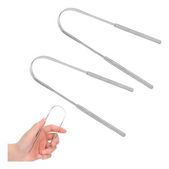 Limpia Lengua Acero Inoxidable Antibacterial Duradero Set X2 0