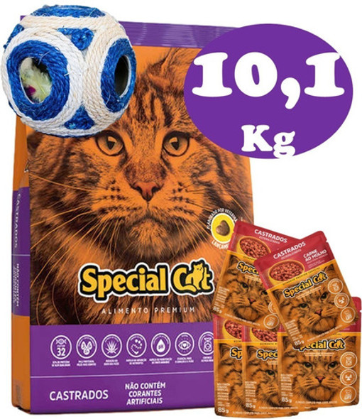 Special Cat Castrado Premium 10.1kg + 5 Sachet + Juguete 0