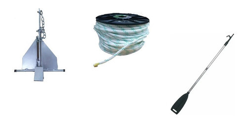 Ancla Tipo Danforth De 4kg+ 50 Cm + Bichero + 20m De Cabo 8 0